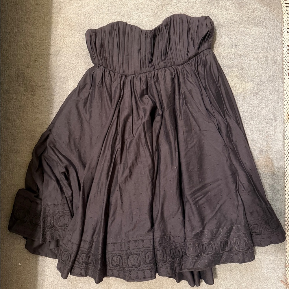 Twenty8Twelve Chocolate Brown Textured Strapless Dress Size 8